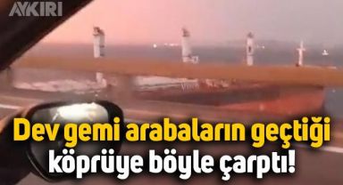 Brezilya'da dev gemi arabalar geçtiği sırada köprüye çarptı