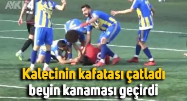 Çaycumaspor kalecisi rakibiyle çarpıştı, kafatası çatladı, beyin kanaması geçirdi