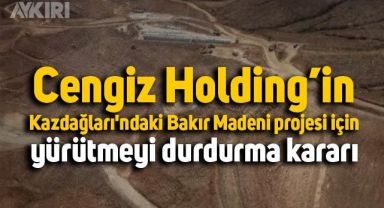 Cengiz Holding’e Halilağa Bakır Madeni Projesi için yürütmeyi durdurma kararı
