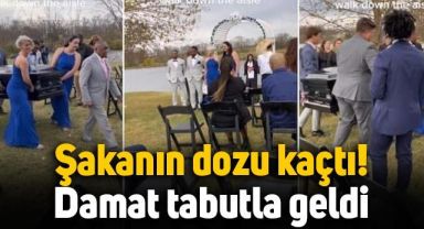 Düğün şakalarının dozu kaçtı: Damat, gelinin yanına tabutla geldi
