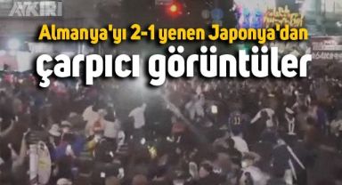 Dünya Kupası'nda Almanya'yı yenen Japonya'da taraftarların sevinç görüntüleri