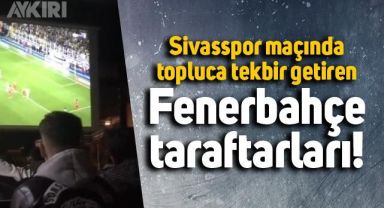 Fenerbahçe'nin Sivasspor maçında penaltı atışı öncesi topluca tekbir getiren taraftarlar