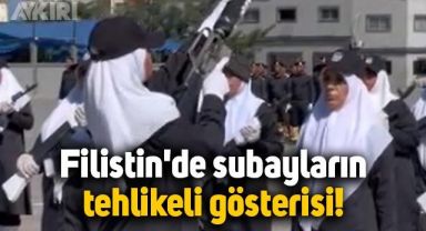 Filistin'de kadın subayların mezuniyet töreni görüntüleri