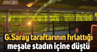 Galatasaray taraftarının fırlattığı meşale, Beşiktaş stadının içine düştü