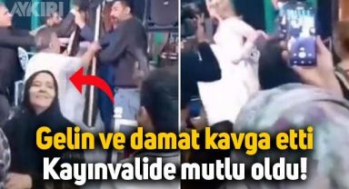 Gelin ve damat birbirine girdi, kayınvalide güldü