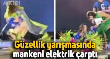 Güzellik yarışmasında podyuma çıkan mankeni elektrik çarptı
