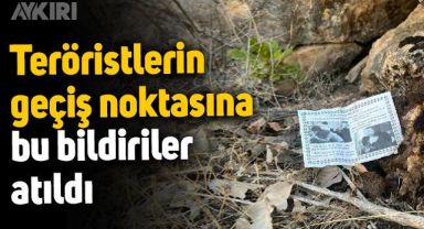 Hakkari'de teröristlerin geçiş noktasına yüzlerce bildiri atıldı, 'Teslim olun' çağrısı yapıldı