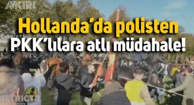 Hollanda'da güvenlik güçlerinden PKK'lılara atlı müdahale