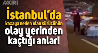 İstanbul'da kazaya neden olan sürücü, olay yerinden kaçarak uzaklaştı