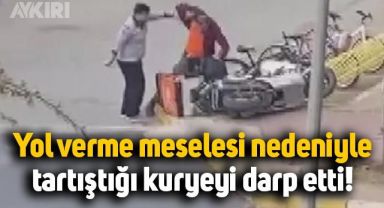 İstanbul'da yol verme meselesi nedeniyle kuryeyi hastanelik etti