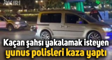 İstanbul'da yunus polisleri kaza yaptı, kaçan sürücüye böyle tepki gösterdiler