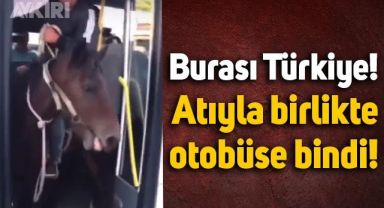 Atıyla otobüse binen kişinin görüntüleri yüz binlerce kez izlendi