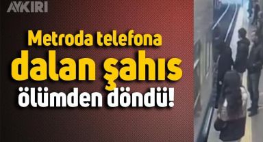 Metroda telefona bakarken dalan şahıs ölümden döndü