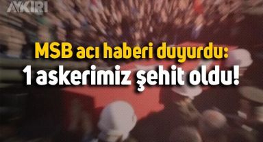 MSB acı haberi duyurdu: 1 askerimiz şehit düştü!