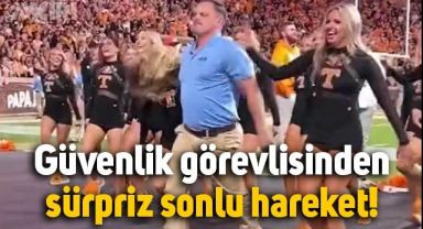 Ponpon kızların dansını engelleyen güvenlik görevlisinden sürpriz son