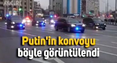 Rusya lideri Putin'in konvoyu böyle görüntülendi