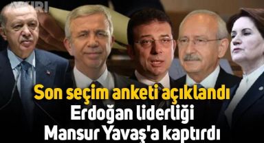 Son seçim anketi açıklandı: Erdoğan liderliği Mansur Yavaş'a kaptırdı