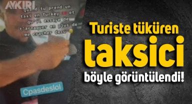 Taksici ve turist kadınların kavgası kameralara yansıdı