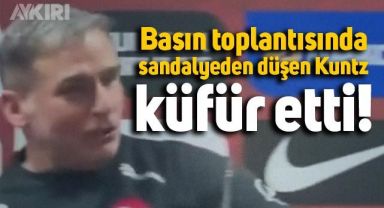 Teknik direktör Kuntz sandalyeden düştükten sonra küfür etti