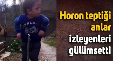 Trabzonlu küçük çocuğun horon teptiği anlar izleyenleri gülümsetti
