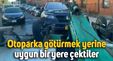 Yanlış yere park eden araçları, otoparka götürmek yerine uygun bir yere çekiyorlar