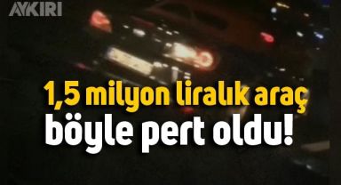 1,5 milyon lira değerindeki Honda marka aracın kaza anı