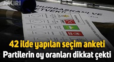 42 ilde yapılan seçim anketi açıklandı: Partilerin oy oranları dikkat çekti
