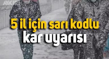  5 il için sarı kodlu kar uyarısı 