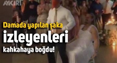 ABD'de bir düğünde damada yapılan şaka, izleyenleri kahkahaya boğdu