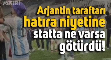Arjantin taraftarı, final hatırası diye statta ne varsa götürdü