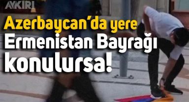 Azerbaycan'da, Ermenistan Bayrağı ile yapılan sosyal deney