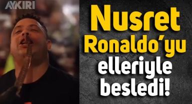 Brezilya Milli Takımı'nı ağırlayan Nusret, Ronaldo'yu elleriyle besledi