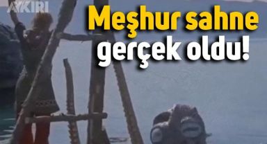 Denizden çıkan dev ahtapot, Tarkan filmindeki o sahneyi hatırlattı