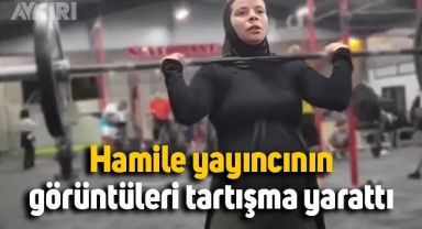 Doğuma günler kala spor yapmaya devam eden kadının görüntüleri