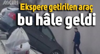 Eksper görevlisi test sırasında, araçla merdivenden uçtu