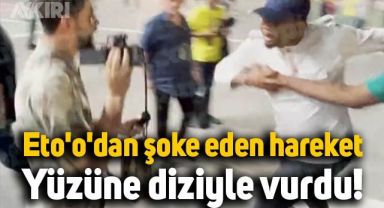 Eto'o Katar'da çılgına döndü: YouTuber'ın yüzüne diziyle vurdu