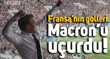 Fransa Cumhurbaşkanı Macron, final maçında atılan gollere böyle sevindi