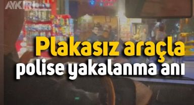 Galata'da plakasız araçla polise yakalanan sürücü