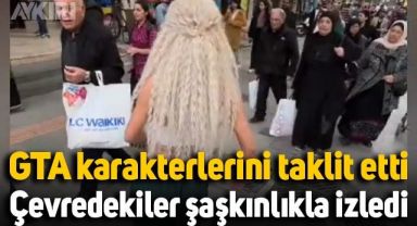 GTA karakterlerini taklit eden genç, Antalya'da video çekti