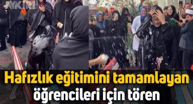 Hafızlık eğitimini tamamlayan öğrenciler için tören