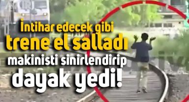 Hindistan'da intihar etmekten vazgeçen adam makinisti sinirlendirdi