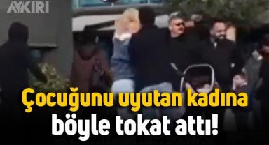 İstanbul'da bebek arabasında çocuğunu uyutan kadına tokat