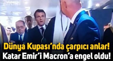 Katar Emiri, Macron'un öne çıkmasına itiraz etti, bakışları kameraya yansıdı