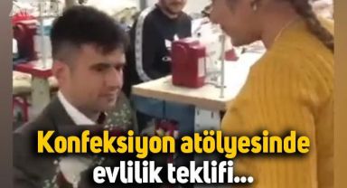 Konfeksiyon atölyesindeki evlilik teklifi