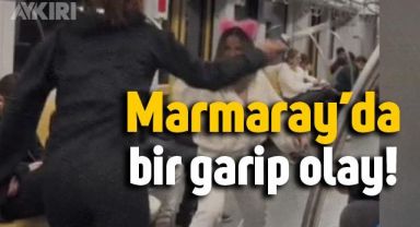 Marmaray'da iki genç kızın, Selena dizisini canlandırdığı anlar