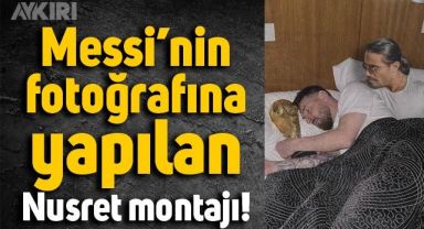 Messi'nin kupa ile verdiği poza yapılan Nusret montajı