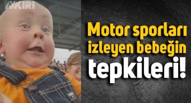 Motor sporları izleyen bebeğin tepkileri