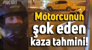 Motorcunun trafikte meydana gelen kazayı, önceden tahmin ettiği anlar