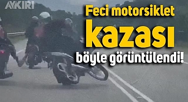 Otobandaki feci motorsiklet kazası böyle görüntülendi