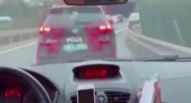 Polis ekibi, doğum yapan köpeği veterinere yetiştirdi